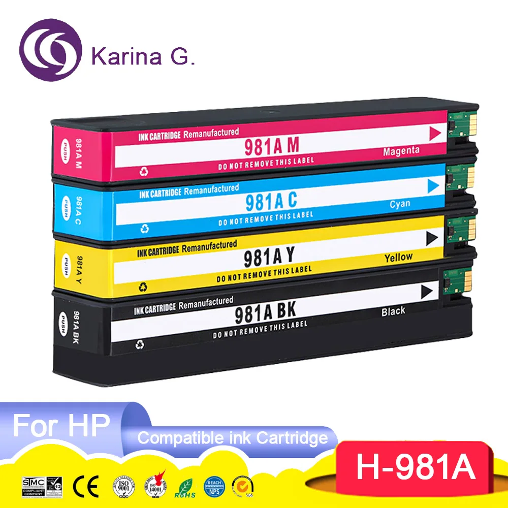 KG.For HP 981 981A خرطوشة حبر نفاثة متوافقة الألوان لـ HP PageWide Enterprise Color 556xh/dn/586dn/f/z/E58650dn/MFP E55650 #2