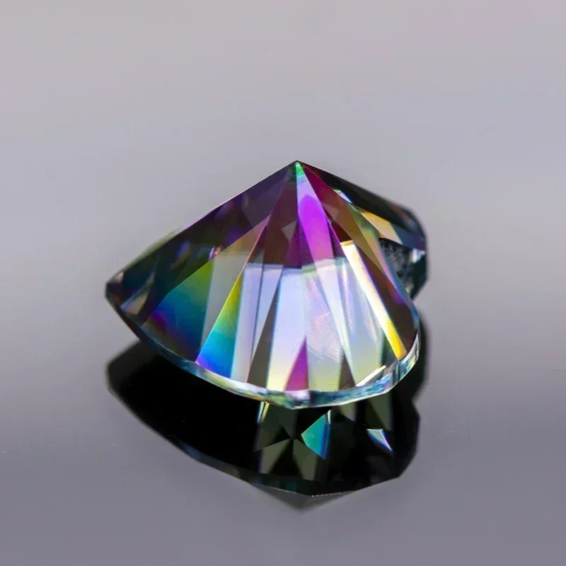 

NEW Moissanite Stone Rainbow Green Color Heart Shape VVS1 Pass Diamond Tester Charms Jewelry Making Materials with GRA Certifica