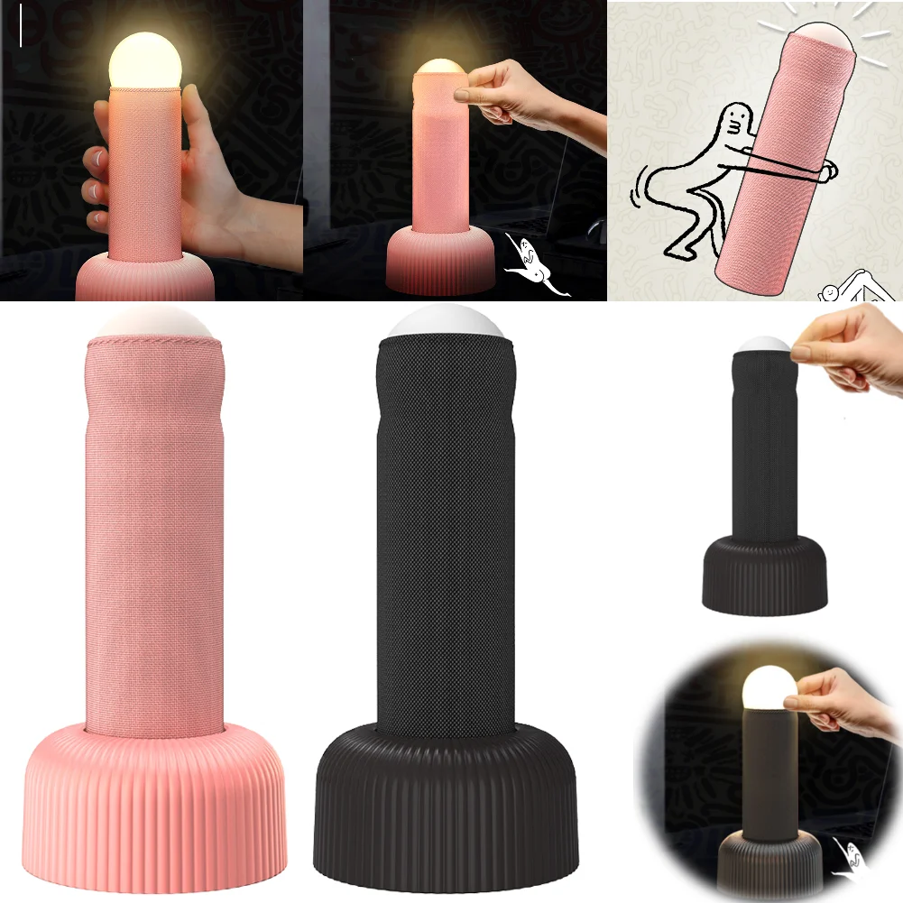 LED Night Light Atmosphere Table Lamp Table Sleep Night Lamp Hand Pull Switch Rechargeable for Bedroom Decoration Birthday Gift