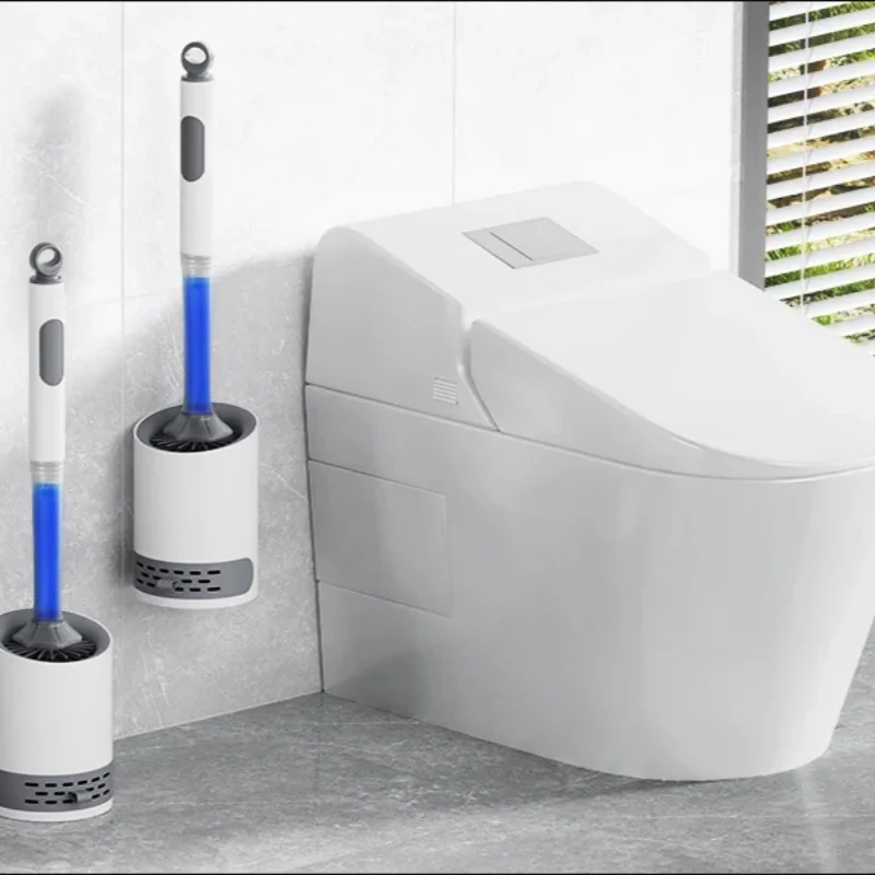 Home Bathroom Cleaning Tool Long Handled Toilet Brush New Bristle Style with Support Base