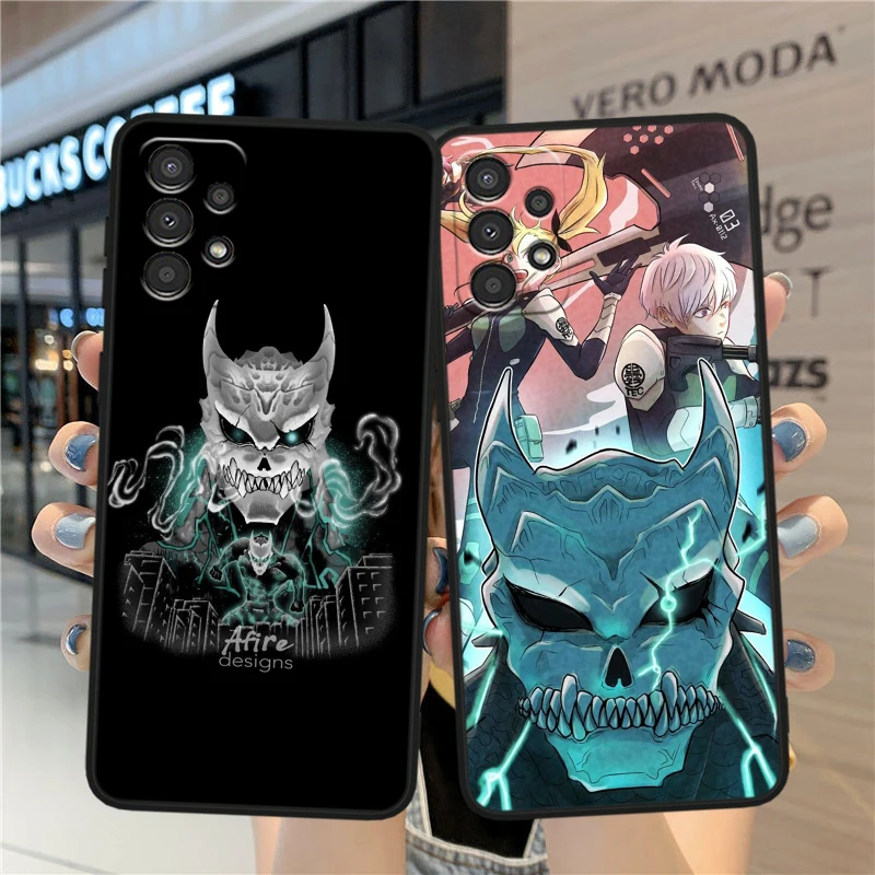 Kaiju-funda de silicona negra para teléfono Samsung, Manga japonesa, No. 8, A90, A80, A70S, A60, A50S, A40, A30S, A20E, A20S, A10S