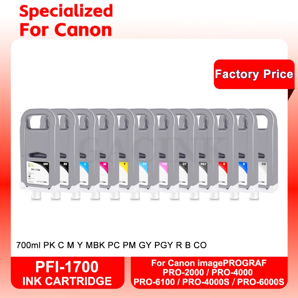 

PFI1700 PFI-1700 Ink Cartridge 100% Compatible for Canon Pro 2000 4000 4000s 6000 6000s pro 2100 4100 6100 With Pigment Ink