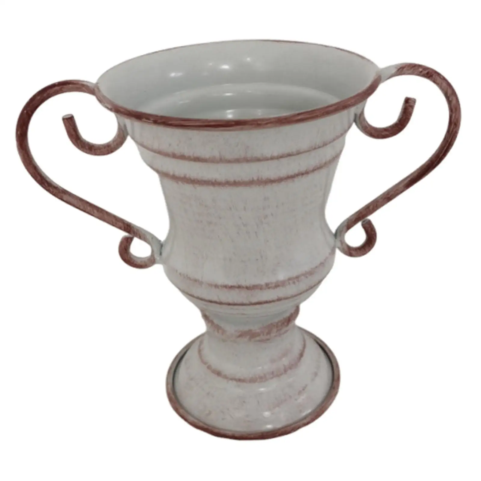 Vintage Trophy Flower Pot, Plant Container, Gift Ornament Flowerpot Durability Flower Planter Iron for Tabletop Living Room