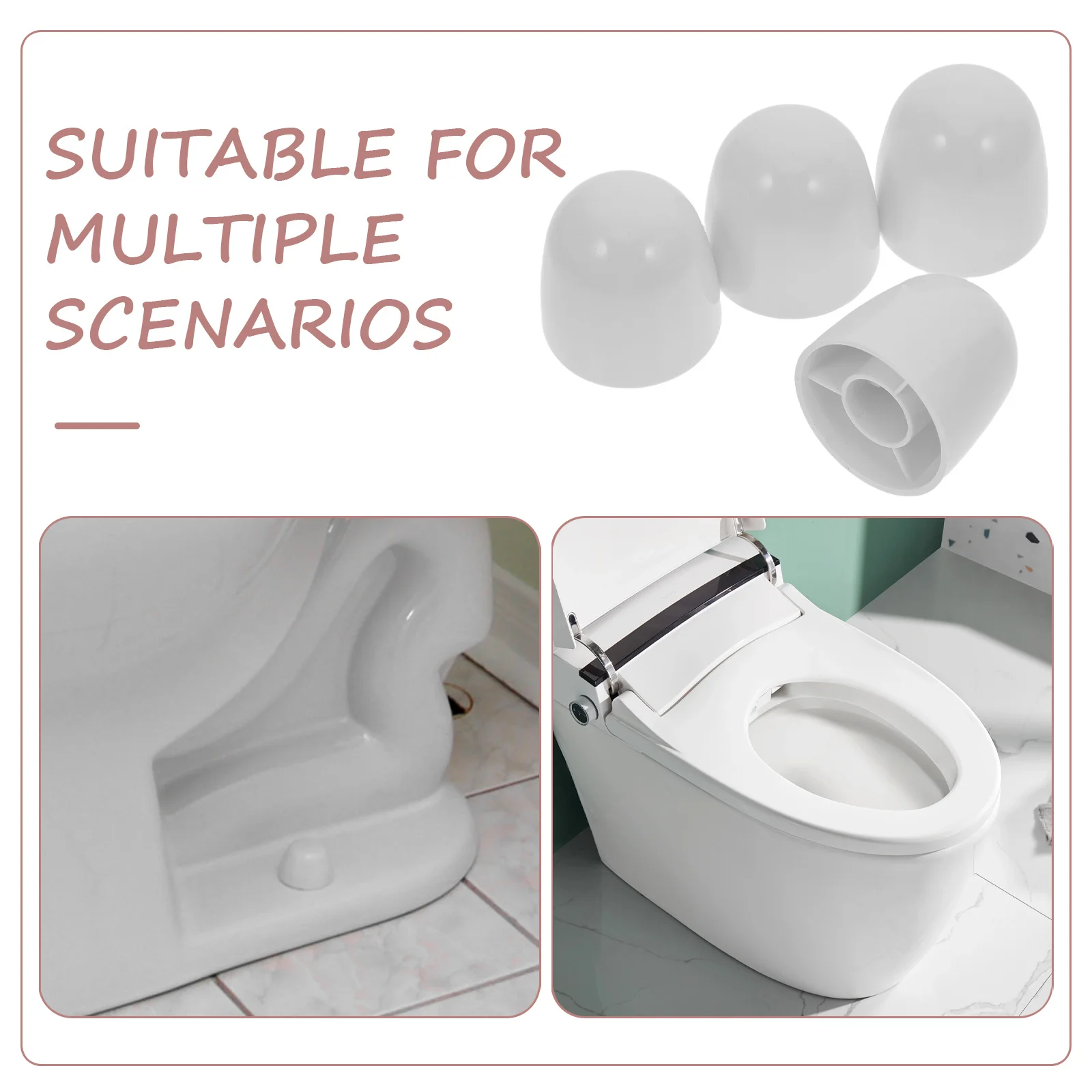 4 قطع من أغطية الترباس غطاء برغي قبعات المرحاض المزخرفة لاستبدال الملحقات الأساسية #5