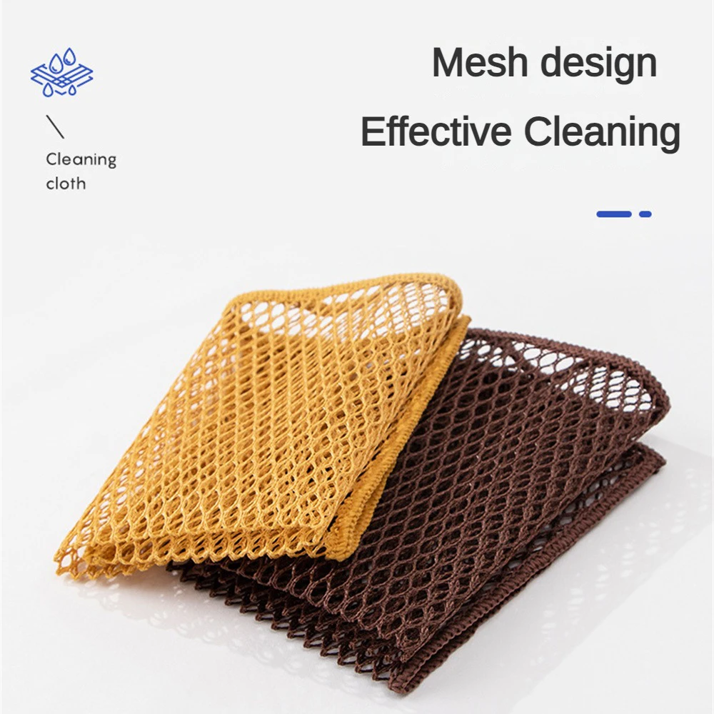 Grid Wire Dishwashing Towel Decontamination Cleaning Silver Wire Mesh Dishwashing Cloth Multi-function Degreasing Scouring Pad