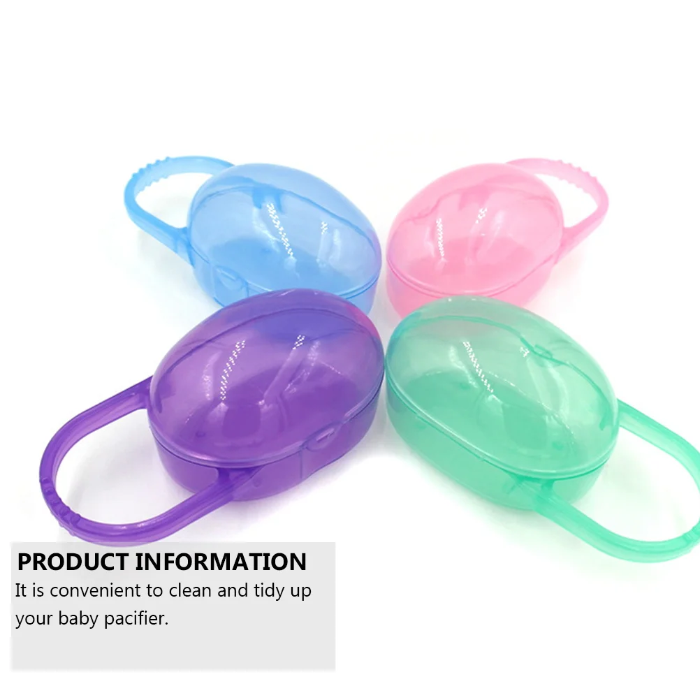 

4Pcs Pacifier Holder Case Compact Pacifier Storage Box for Baby Infant Portable Soother Container Dust Proof Design