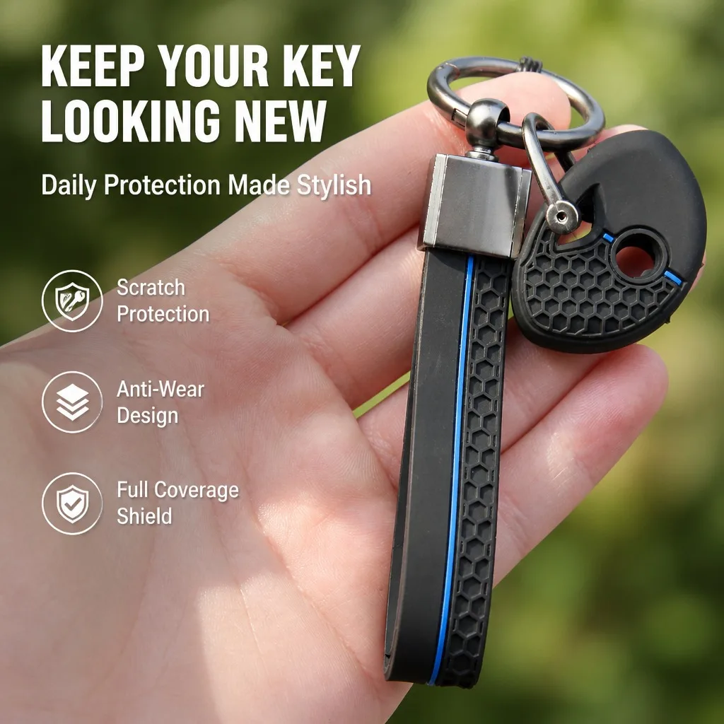 Silicone Car Key Fob Cover For BMW K1200R R1200RT K1300R S1000RR F650GS F800GS F800ST with buckle strap Precise Fit
