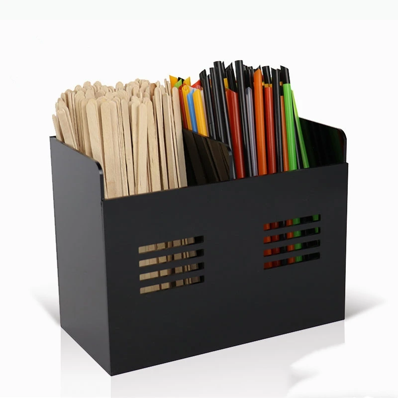 Black Acrylic Storage Rack Plastic Two Grids Rack Home Use Storage One Grid Square Tissue Box Napkin Box