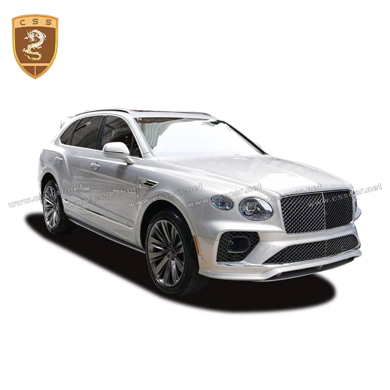 For 2020 Bentley Bentayga Upgrade New Style V8s Body Kits PP Material Front Bumper Lips Rear Diffuser Carbon Fiber Car Spoilers