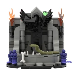 MOC Halloween Devil Spring Water Building Block Scene Black Winged  Snake Bonfire Building Block Collection Children Toy Gifts