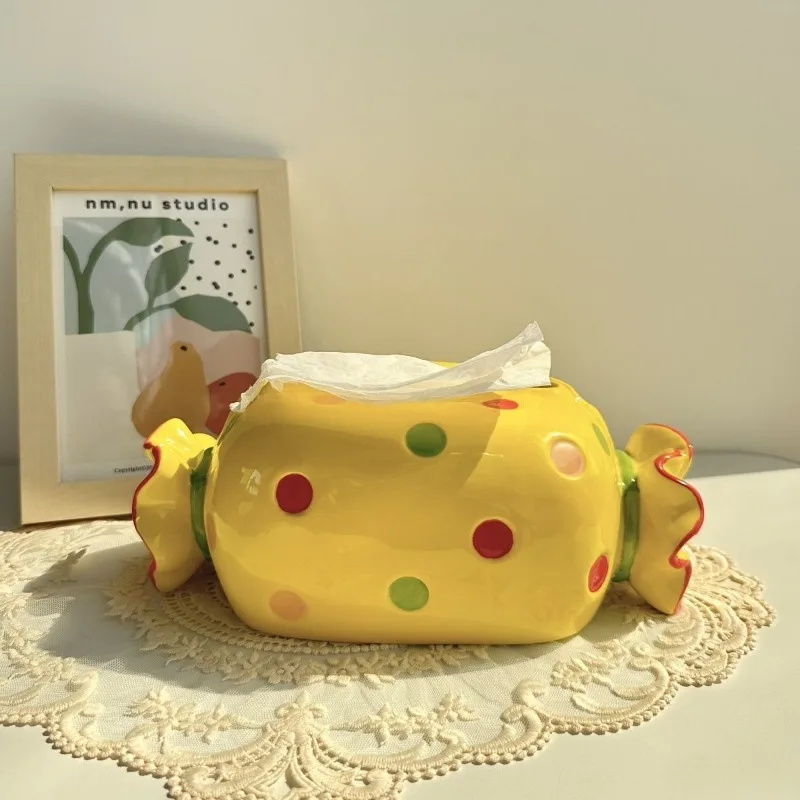 

Ins Style Creative Tissue Box Home Bedroom Living Room Coffee Table Cute Candy Drawer Box Ceramic Handicraft Ornaments