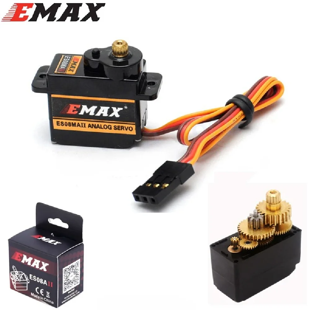 12g Mini Metal Gear Emax Es08maii Steering Gear For Rc Hobbies Simulation Servo Suitable For Cars, Ships, Helicopters, Aircraft