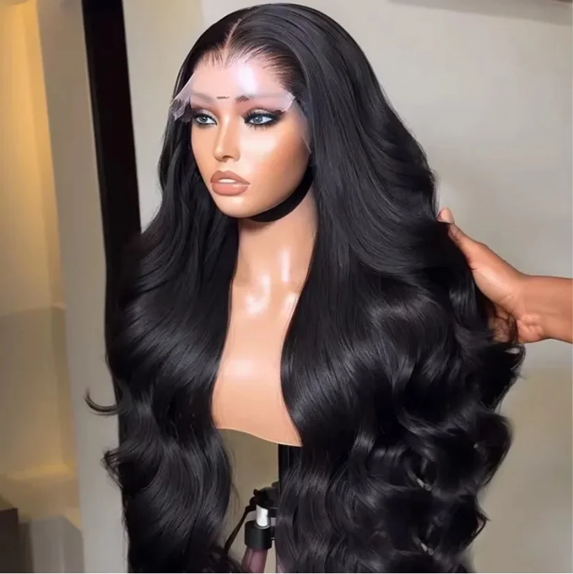 Vietnamese Glueless 300% Body Wave Human Hair Wig No Glue 13x4 13x6 HD Transparent Lace Front Wig Curly Wavy Lace Wigs For Women