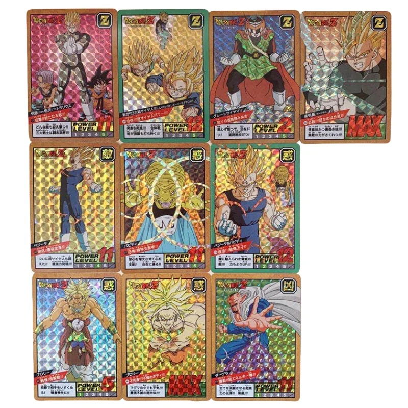 10Pcs/set Dragon Ball Dragon Ball Fighting Episode 9 Reissue Flash Card Self Made Anime Game Characters Collection Cards