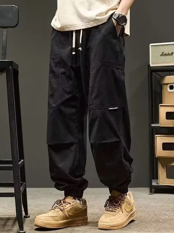 

Мужские осенние рабочие брюки свободного кроя, повседневные, спортивные, со средней посадкой, из полиэфирного волокна, без эластичности, новинка 2025 года