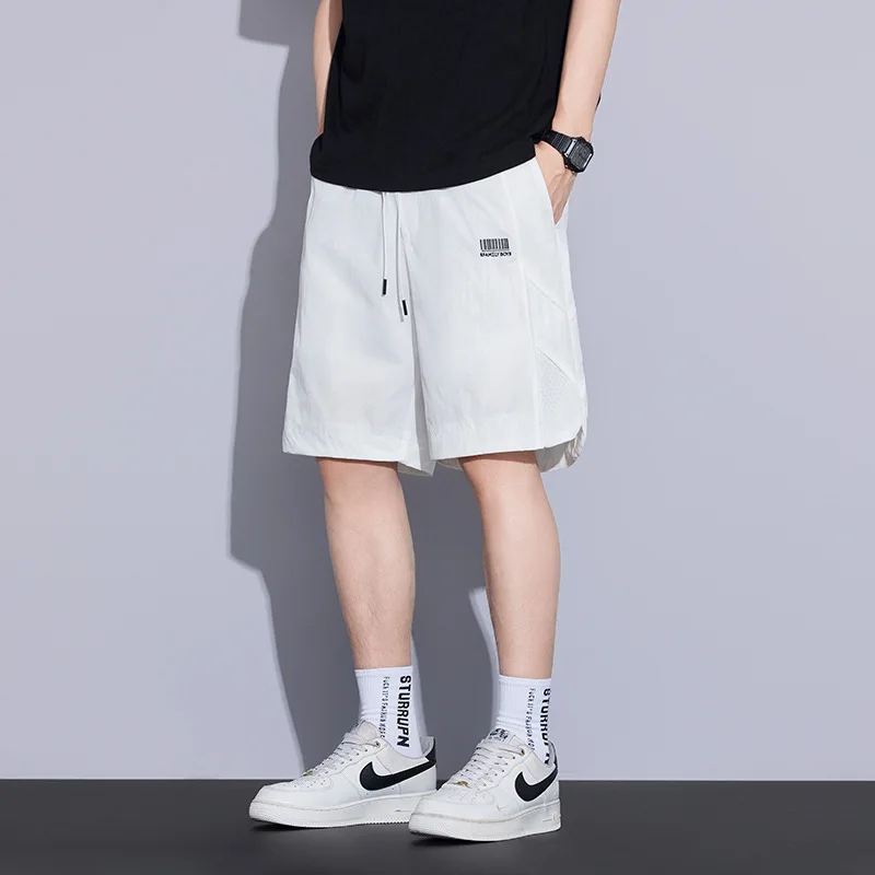 

Men's Summer Qui Dry American Heavy Du Workwear orts Ice Silk Thin Straight Leg Faion Sports Five-Point Pants