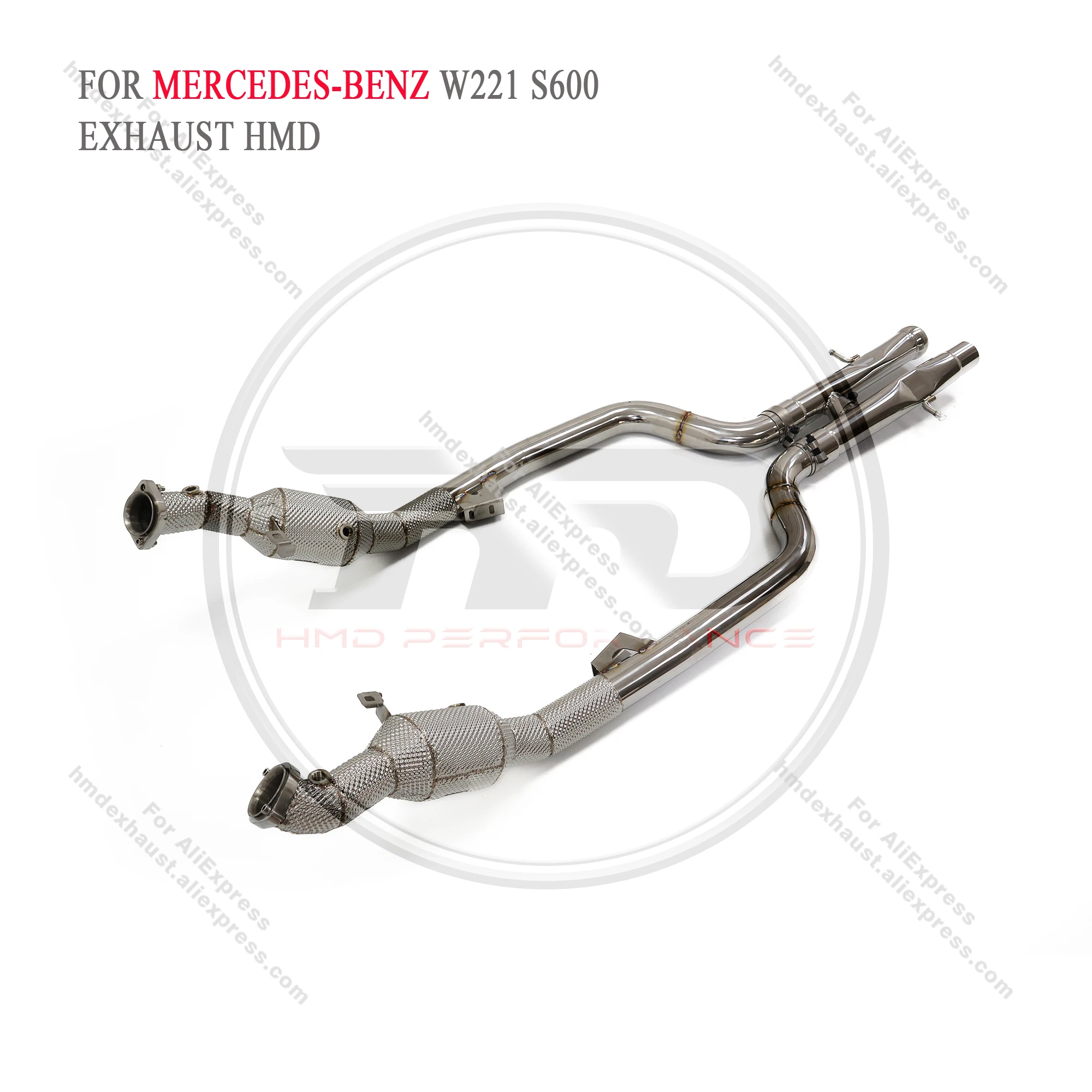 

HMD Exhaust System Stainless Steel Performance Downpipe for Mercedes Benz S600 W221 5.5T 2005-2013 With Heat Shield