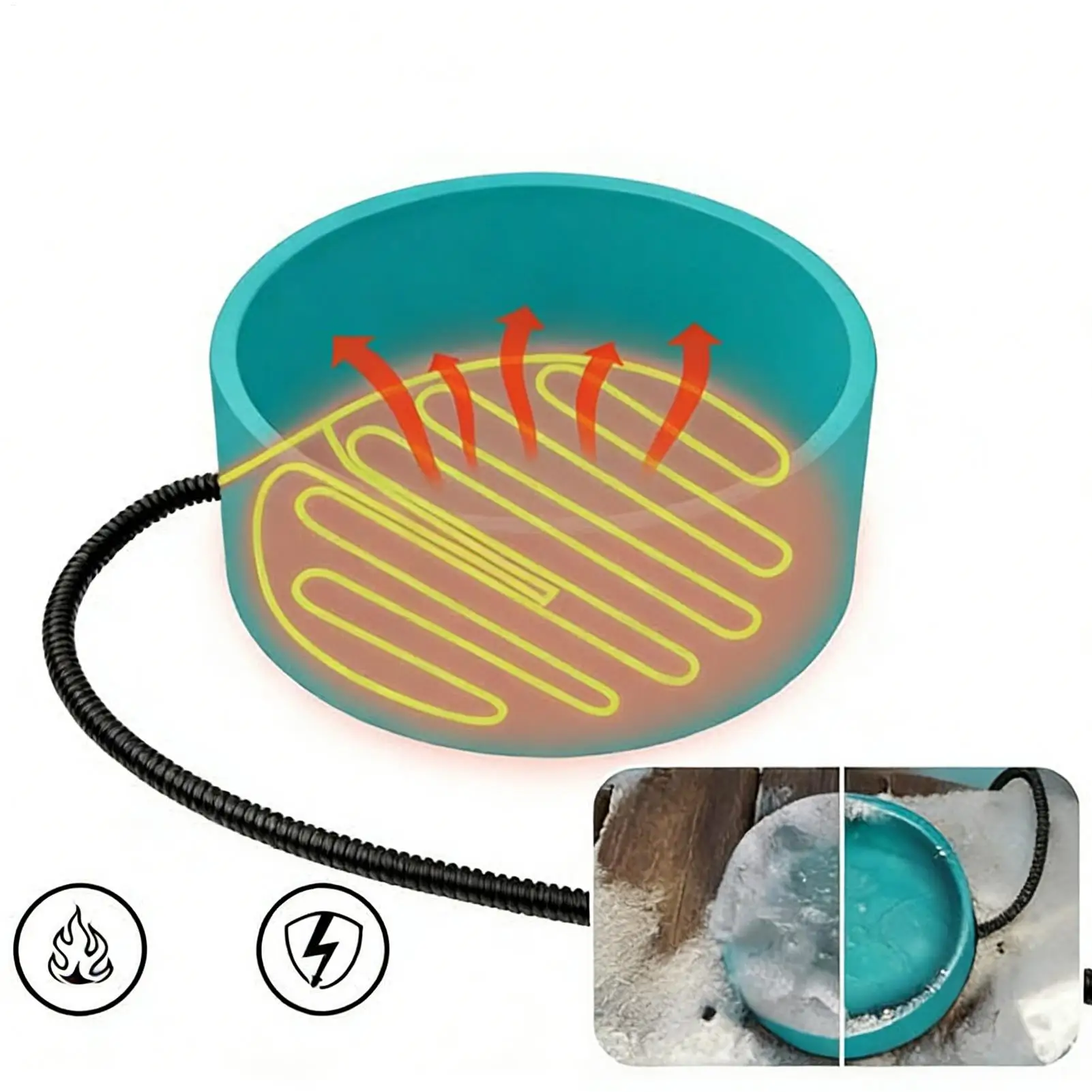 

Поилка-кормушка для животных 3,2 л, большая емкость, с подогревом, для кошек, собак (малых, средних, крупных), цыплят