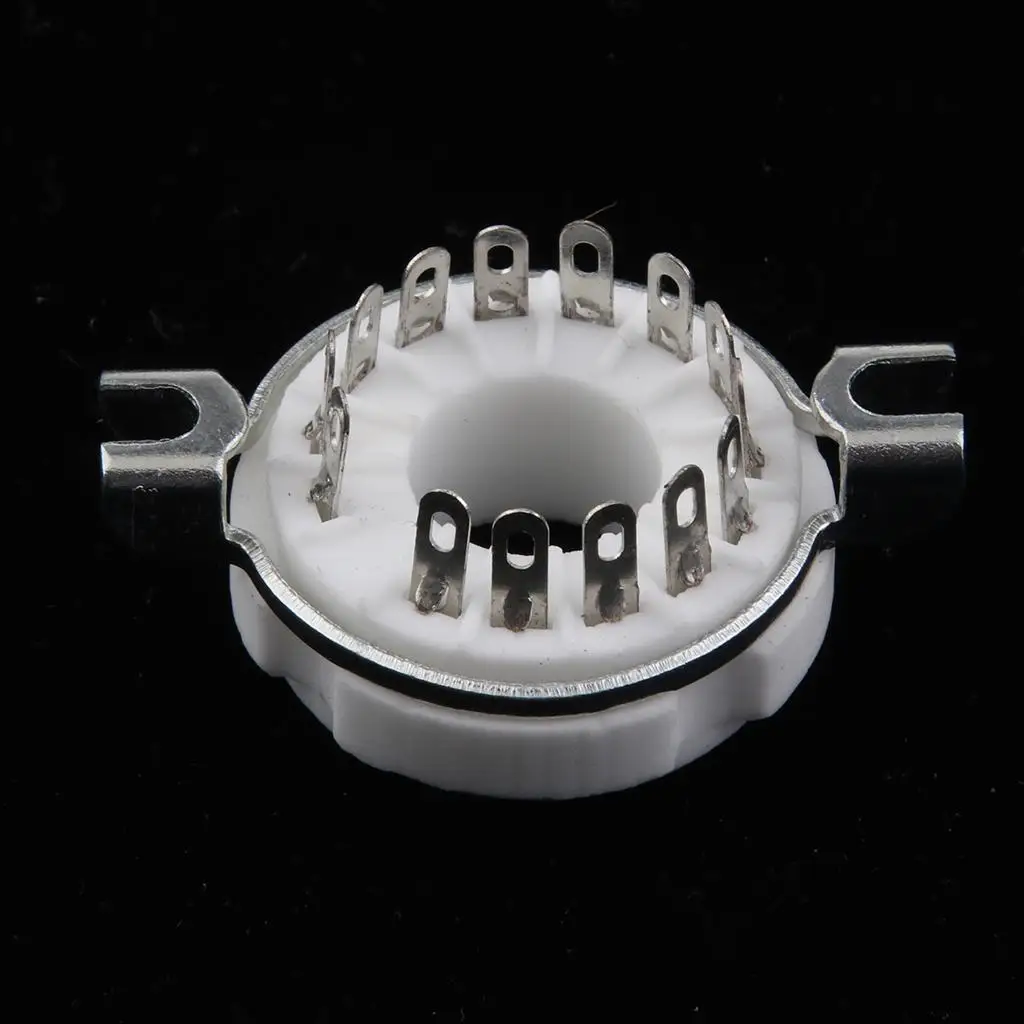 14 Pin Ceramic Multi Mount Vacuum Tube Socket, PCB Mounting Base Tin Plated