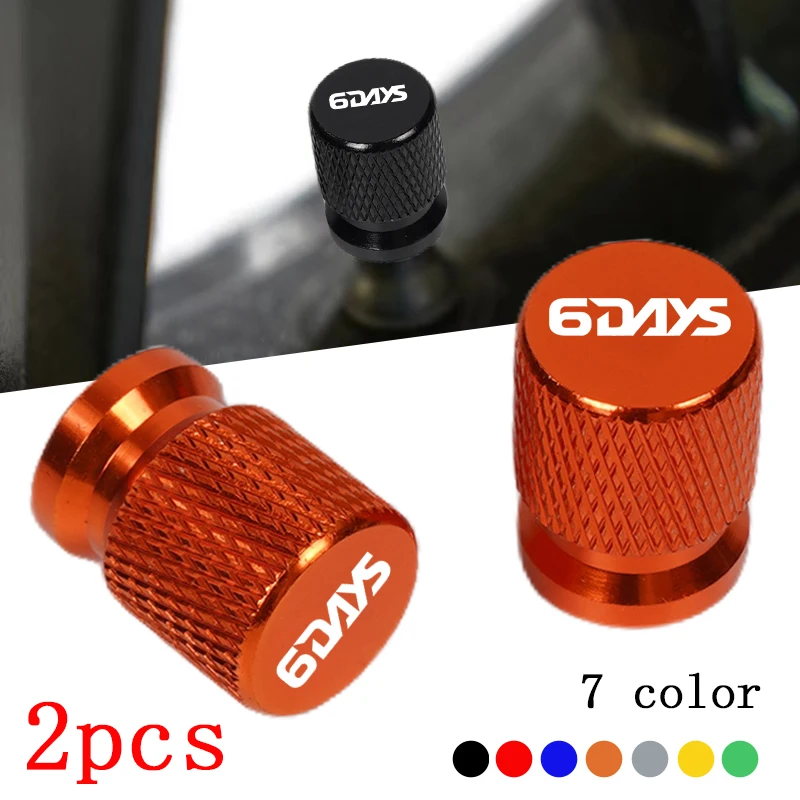 ل KTM 6 أيام 250 300 450 500 EXC EXC-F XC-W ستة أيام اكسسوارات دراجة نارية CNC الألومنيوم الإطارات صمام منفذ الهواء الجذعية غطاء قبعات