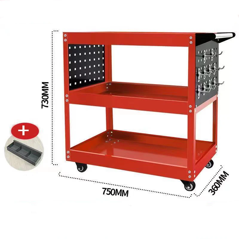 Multi functional and Heavy-duty Vehicle Repair Parts Tool Cart Mechanical Workshop Tool Cart With Wheels Three Layer Mobile Tool