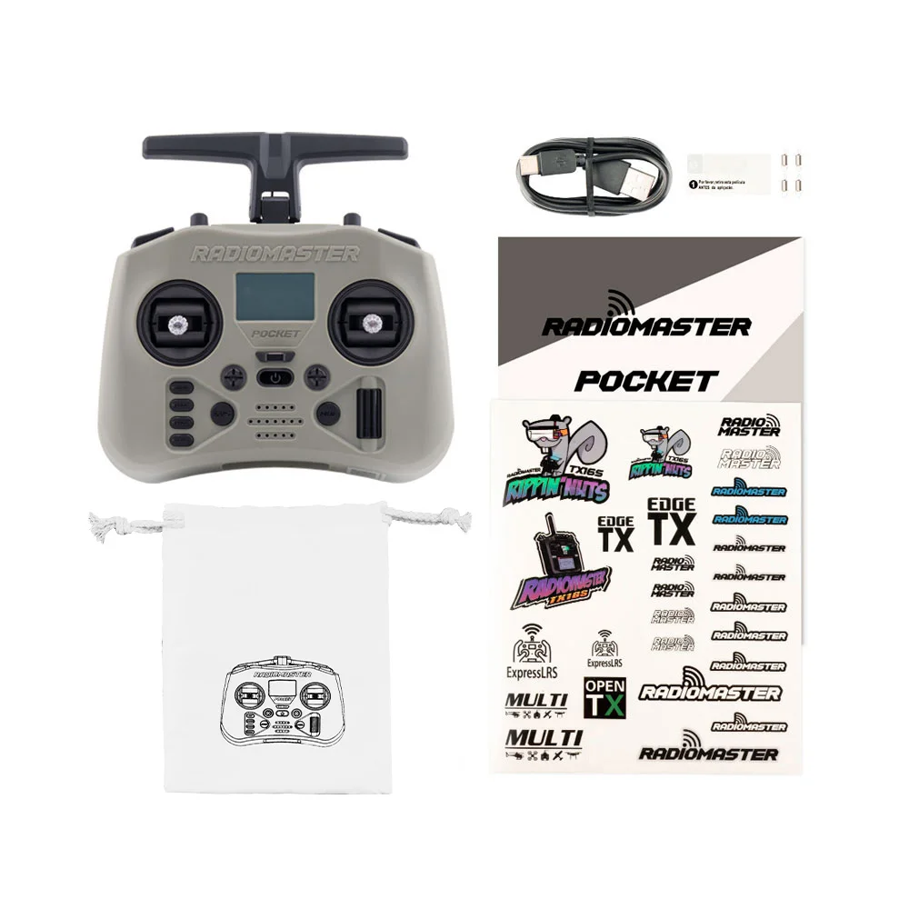 Radiomaster Pocket Crush 2.4GHz ELRS Hall Gimbal Transmitter Remote Control Portable Lightweight Foldable Antenna thumbnail 6