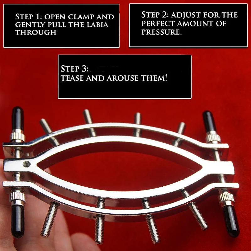 Spread Labia Lips Clamps,Vagina Pussy Spreader Clit Speculum Expansion with Spikes,Clitoris Opener,Chastity,BDSM Sex Toys