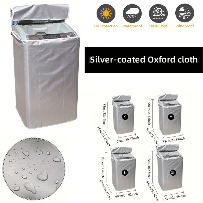 UV‑Resistant Fade‑Proof Anti‑Aging Protector with Elastic Edge, Dustproof Washer Cover Fits Most Washing Machine Models