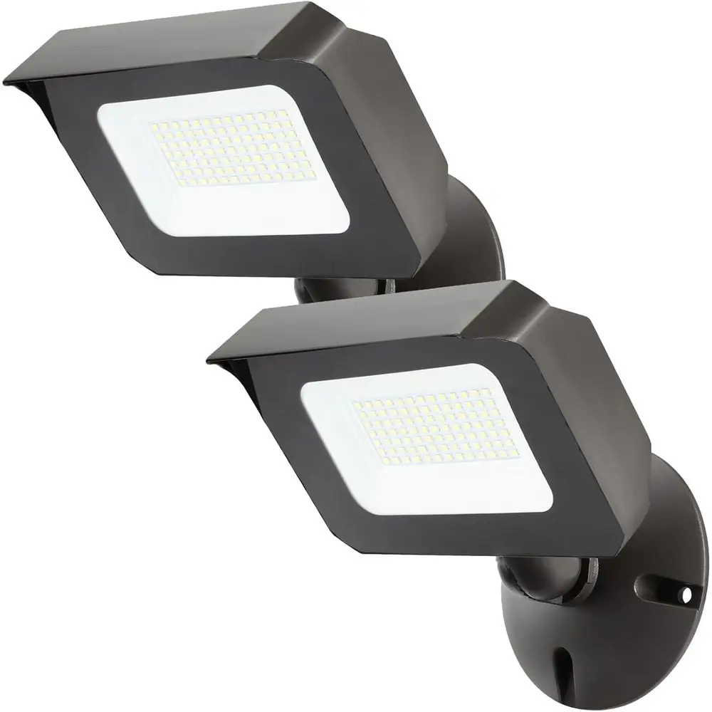 

k Dusk to 60W Outdoor LED lood Light with 1/2" Knuckle Mount (Plate Included), 5000K 7800LM 120V, ETL Waterproo LED Security loo