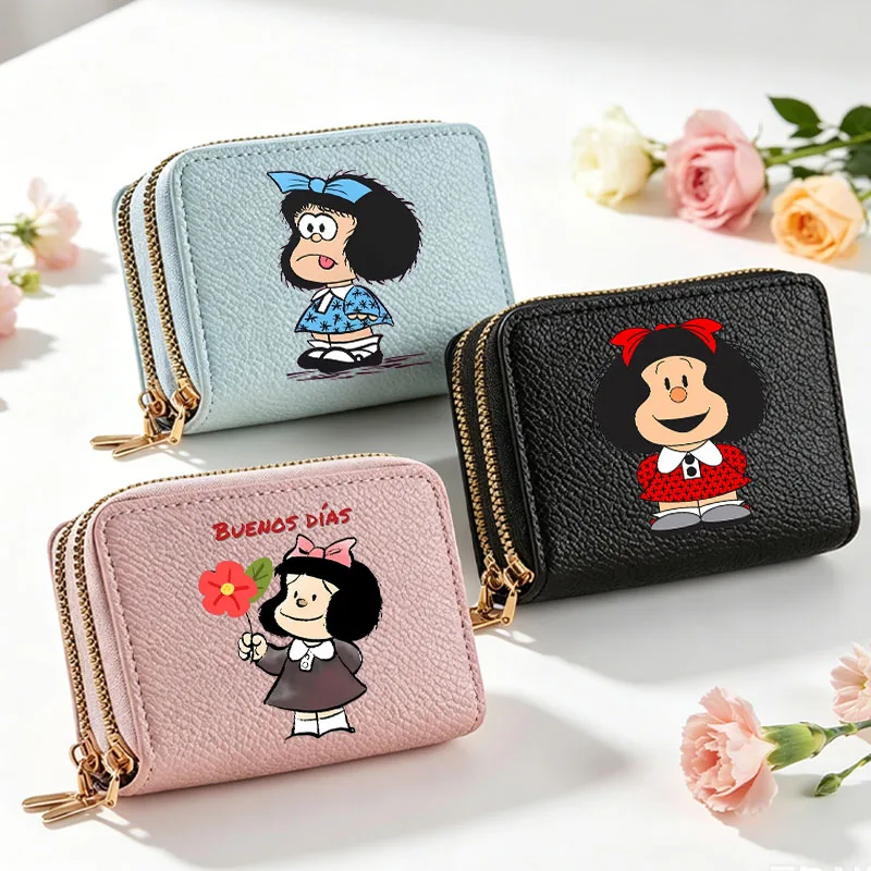 

Mafalda Good-looking Sparkling Wallets for Women Anime Large Capacity Money Bag Female Portable Fashion Credit Card Holder Gifts