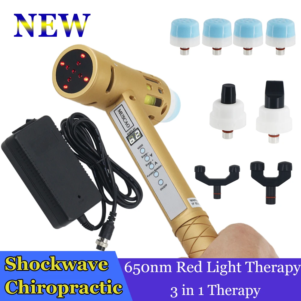 

New Shockwave Machine Massager 650nm Red Light Therapy For ED Treatment Plantar Shock Wave Fasciitis Pain Physiotherapy Tool