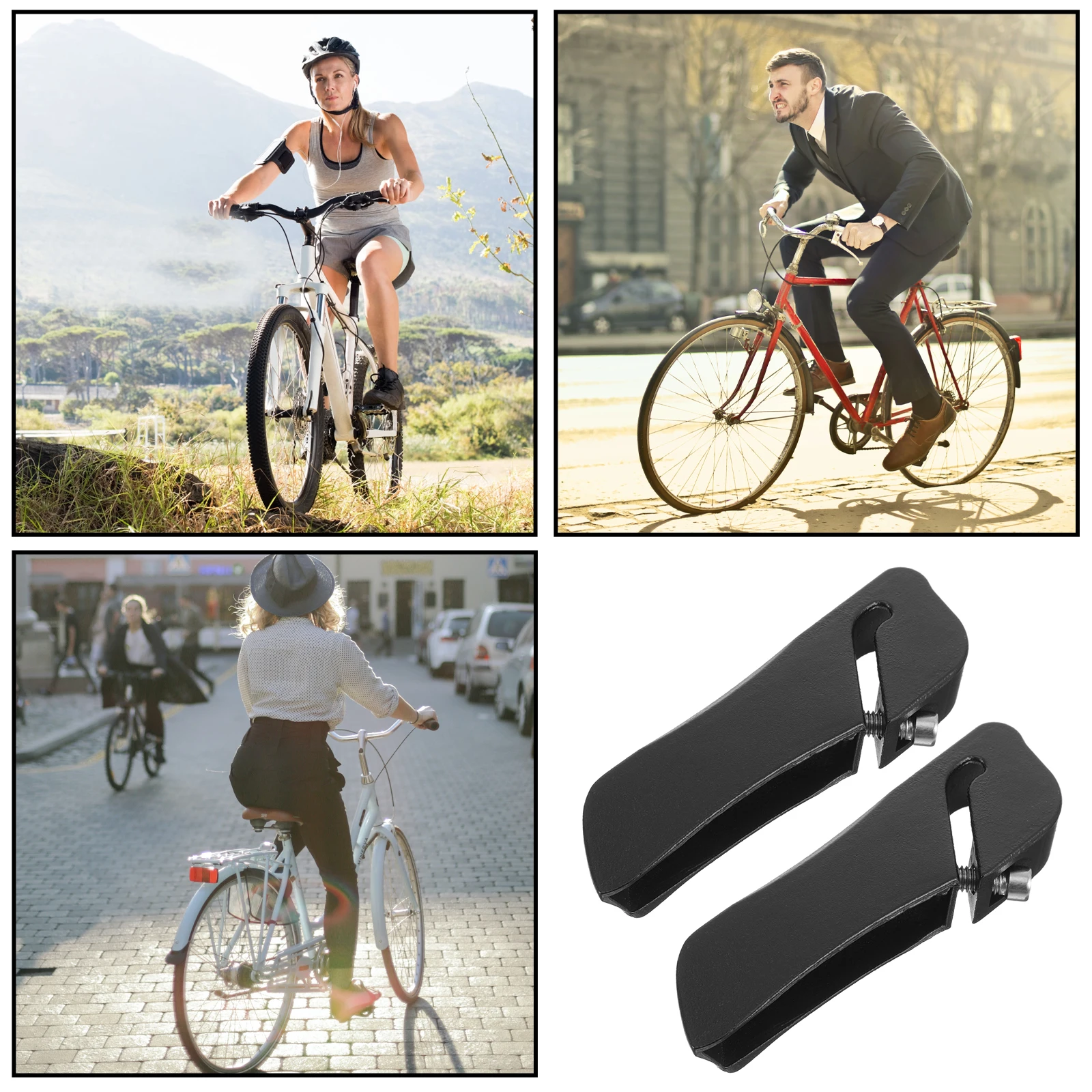 

Black Aluminum Bike H Grips Non Slip Durable Mountain Bicycle Accessories Bike H Grips Comfortable Ride