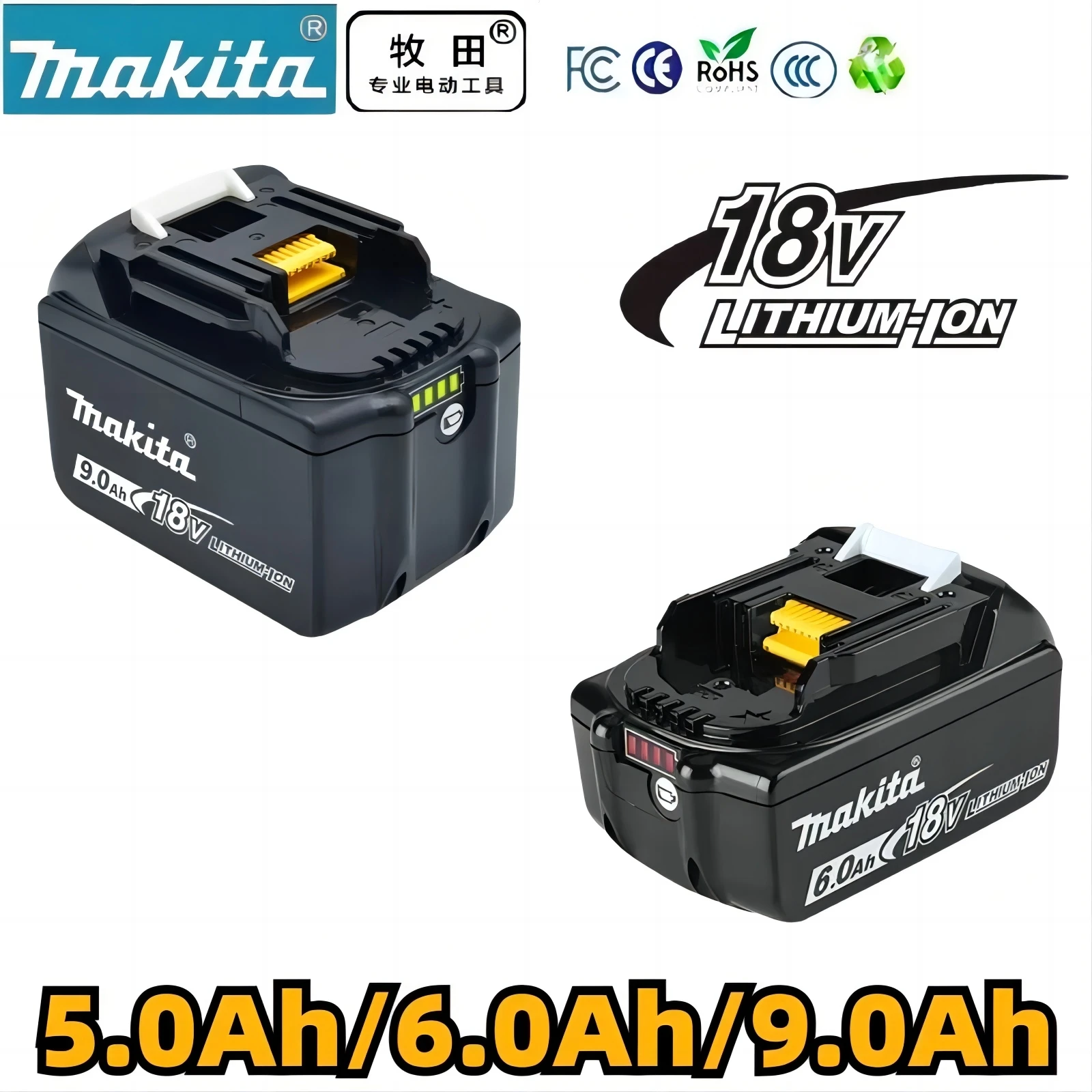 BL1860B batteria agli ioni di litio Makita 100% compatibile per utensili elettrici Makita 18V DDF487 DTW190 DTD156 batteria al litio di ricambio