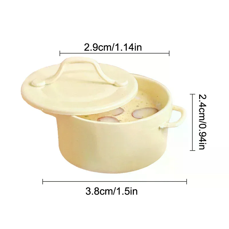 Doll Home Simulation Kitchen Decoration Accessories Pretend Play Toys 1/12 Dollhouse Mini Cream Mushroom Soup Pot Model