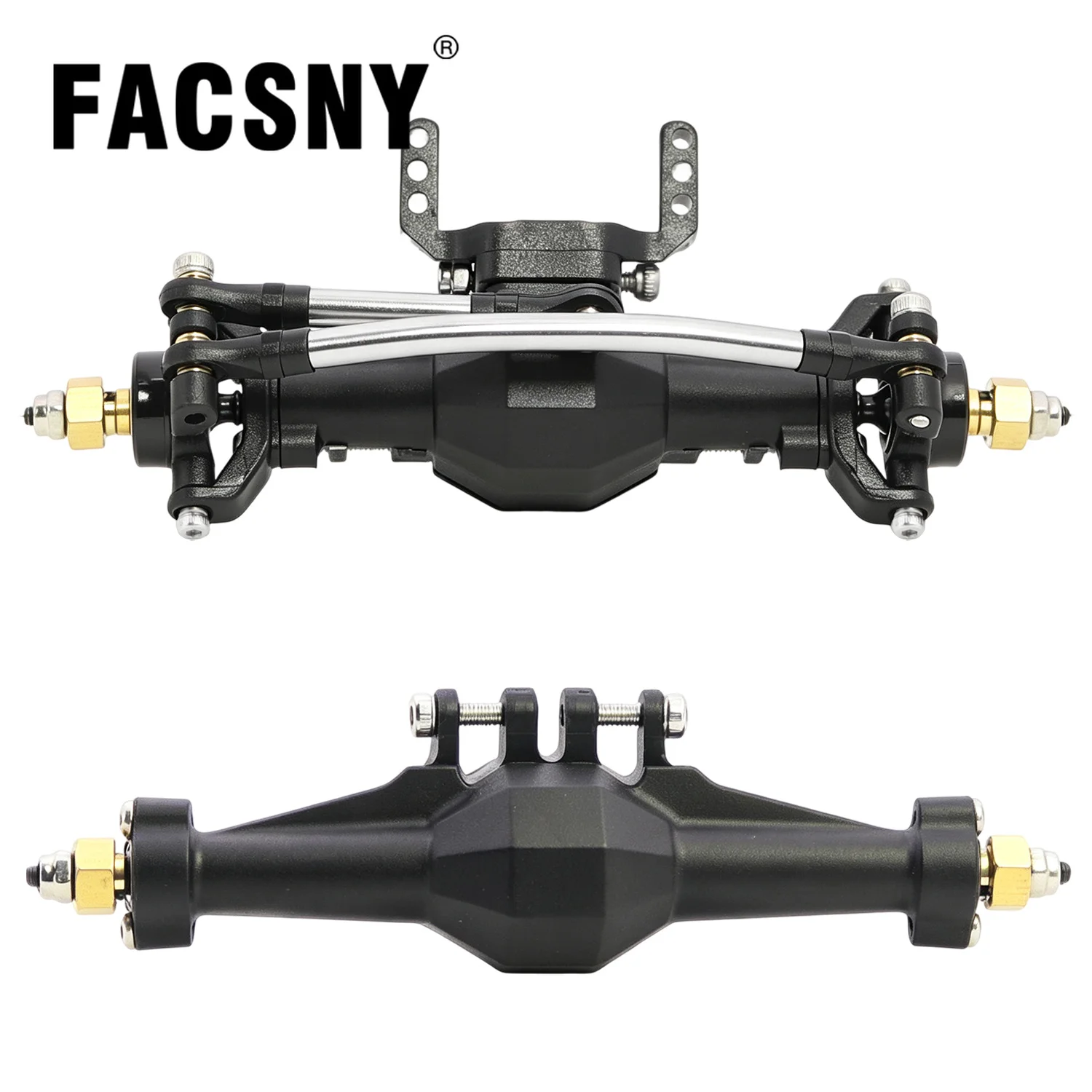 1/18 Plastic Front Rear Axle Set Straight Axles Complete With Servo Mount For Trx4m Defender Bronco RC Crawler Upgrade Parts