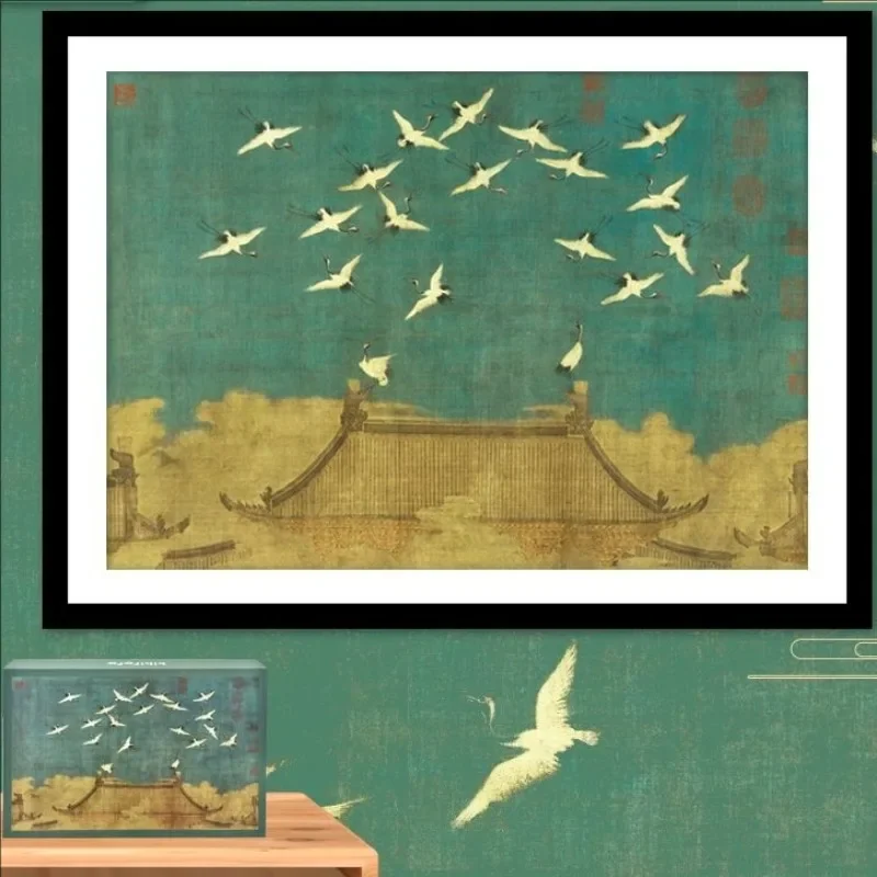 70*50CM Adult Jigsaw Puzzle 1000 PCS Lucky Cranes Art Painting Paper Puzzles Valentine's Day Easter Birthday Gifts Room Decor