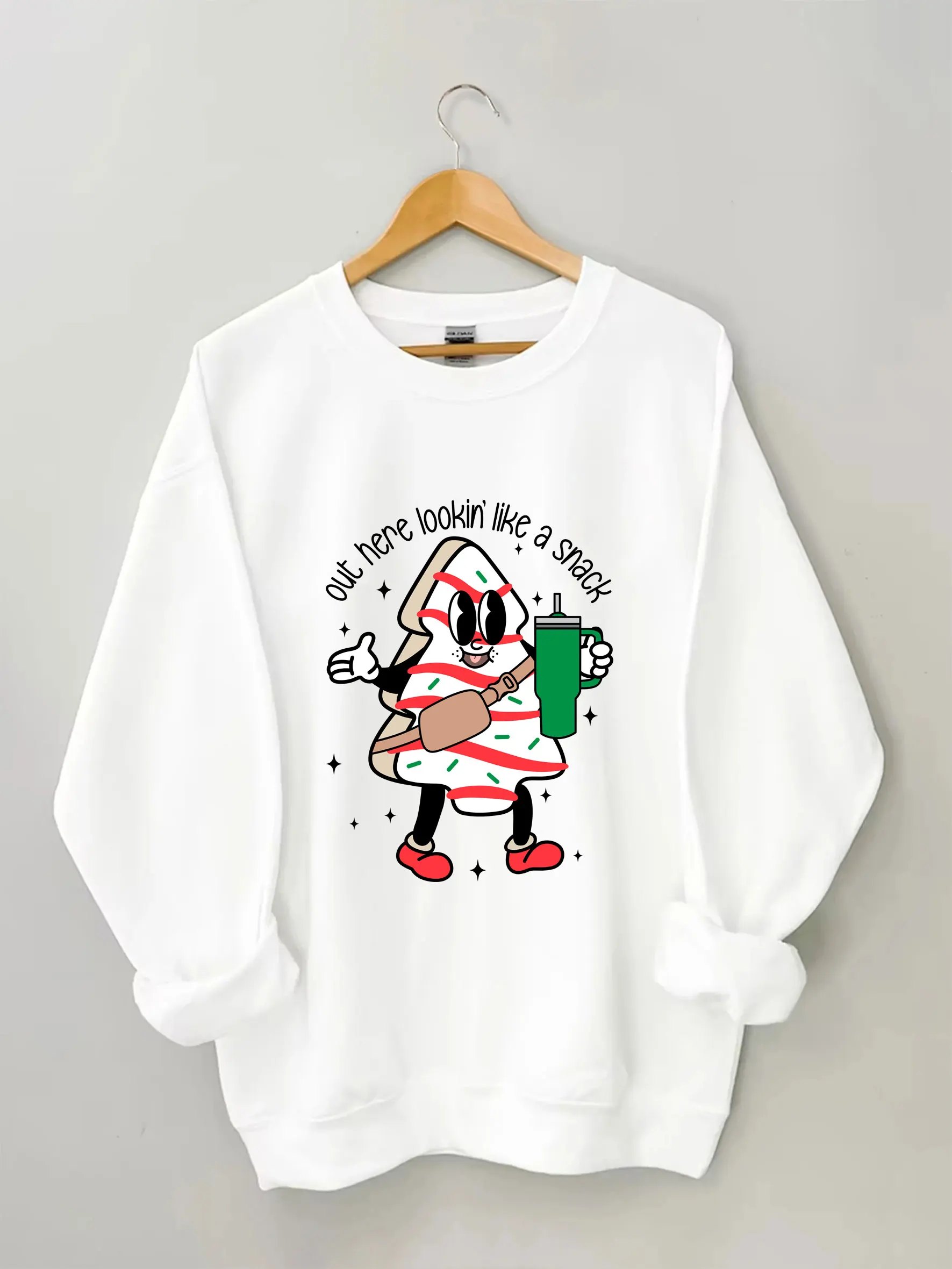 Hier Kijk Als Een Snack Sweatshirt Kerst Sweatshirt Vakantie Sweatshirt Grappig Kerstcadeau