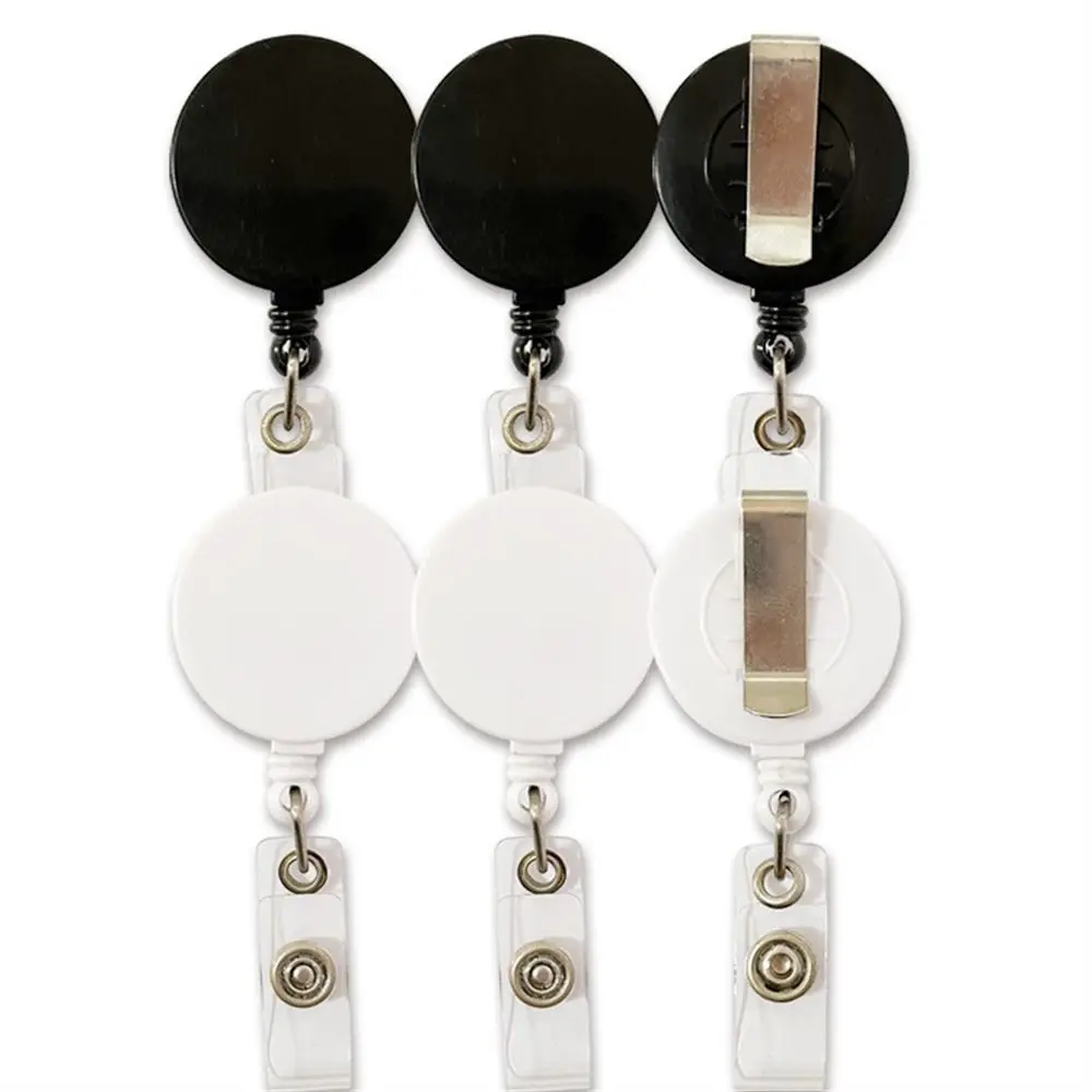 

Name Tag Belt Clip Retractable Badge Reels Nylon Rope Anti-Lost Easy-to-pull Buckle Flat Keychain ID Cards Holder Hospital Use