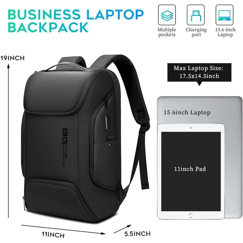 BusinLaptop Smart-Rucksack für 15,6-Zoll-Laptops, Pendler-Rucksack, Handgepäck für Männer und Frauen