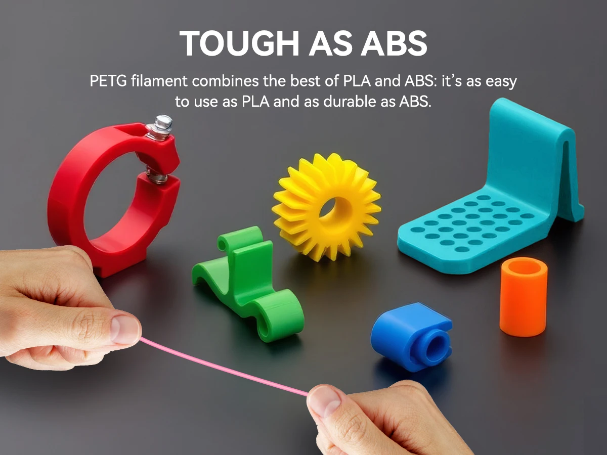 TECBEARS Hochgeschwindigkeits-Matt-PETG 3D-Filament 1,75mm 5KG PETG 600mm/s Sauber Gewickelt Mehrfarbig FDM 3D-Drucker Materialien DIY Geschenk – Detail 13