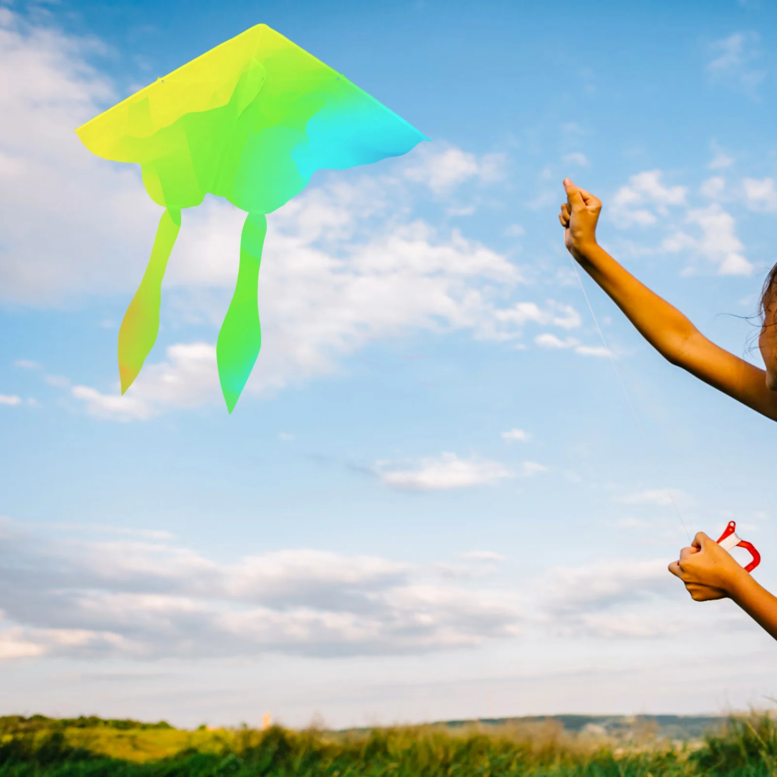 

4 Sets Blank Kite DIY Graffiti Kids Coloring Flight Decorating for Polyester Flying Toy Supplies Children Art Painting Kites