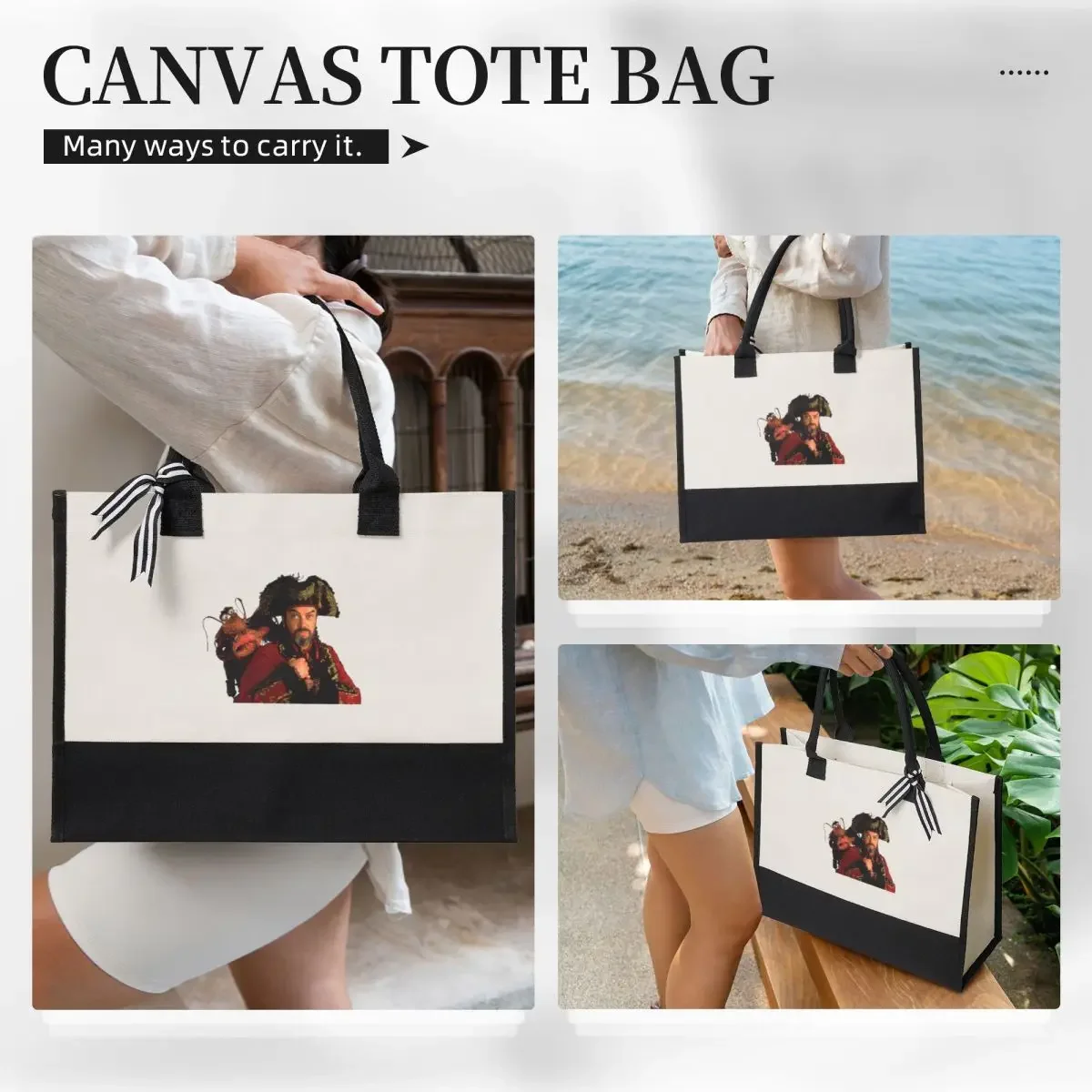 Canvas Cadeau Boodschappentas Lang John Zilver Grote Capaciteit Aanpasbare Kwaliteit Geschenken