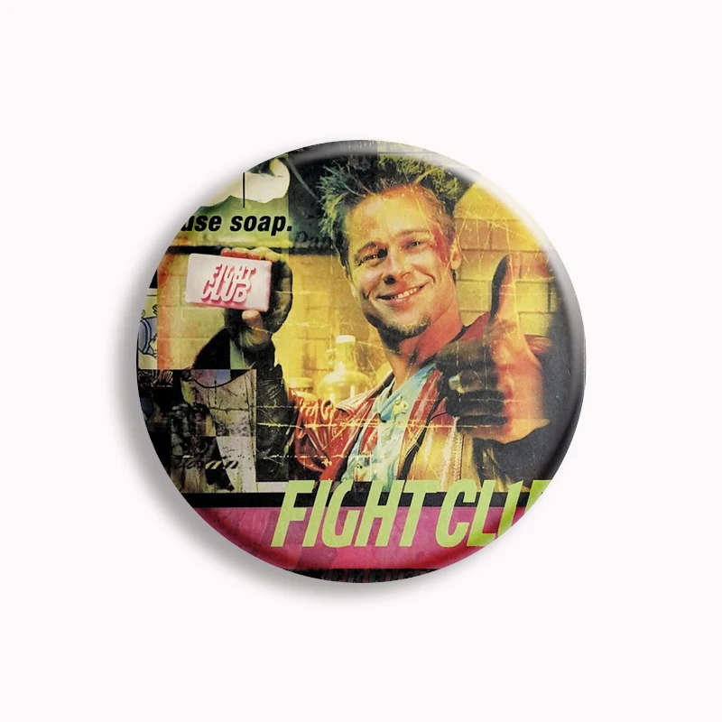 Retro Classic Movie Fight Club Soap Button Pin Vintage Film spilla in metallo Badge borsa creativa accessori per cappotti fan raccolgono regali