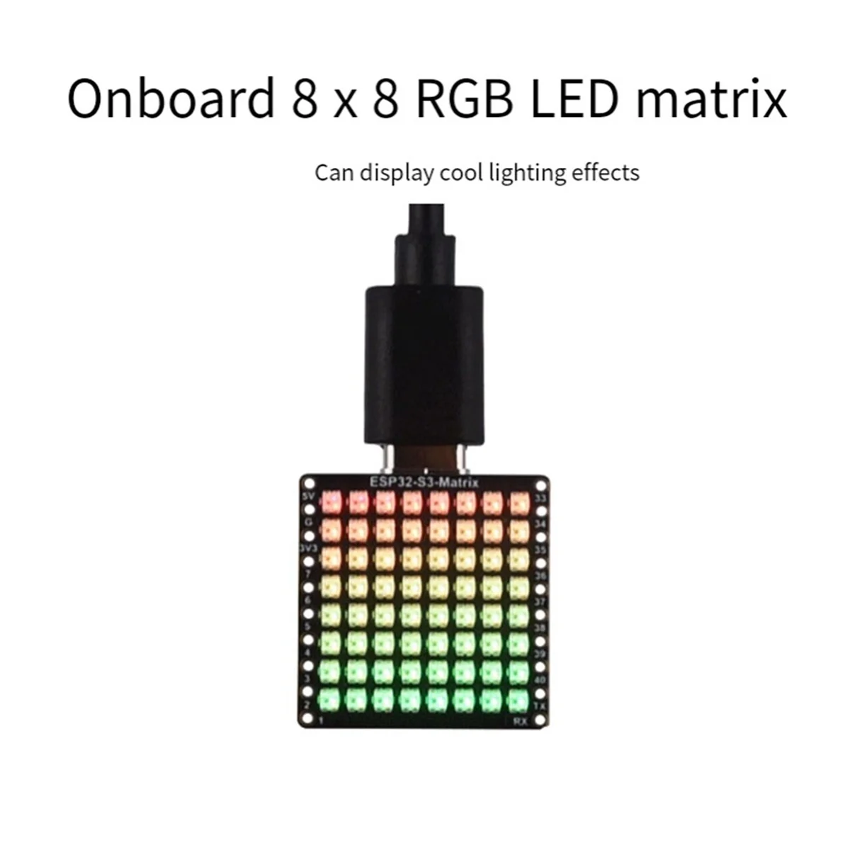 AU32-ESP32-S3 Micro-Development Board HAT 8x8 LED Matrix Wi-Fi+Bluetooth Low Energy Development Board