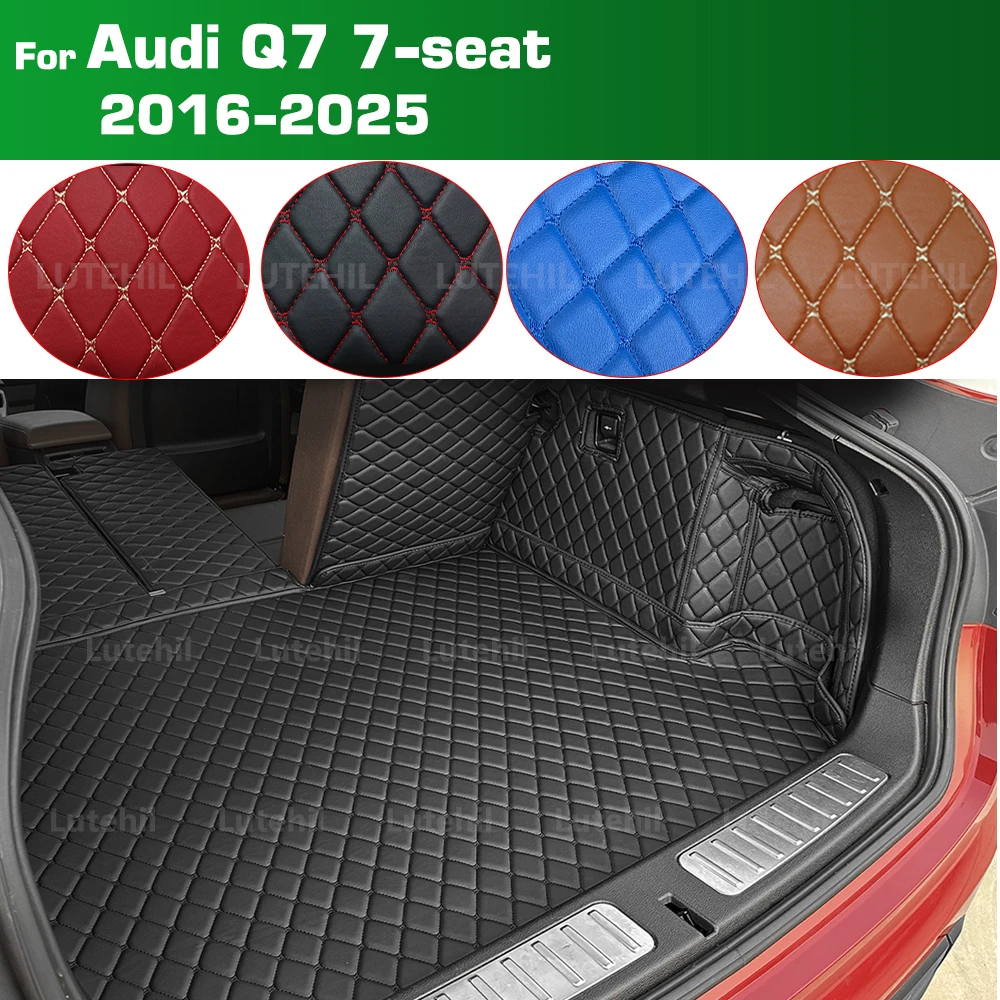 

Для Audi Q7 7-местный 2016-2025 24 23 22 21 20 19 18 17 Автоматический коврик в багажник с полным покрытием Автомобильный грузовой вкладыш Аксессуары для интерьера