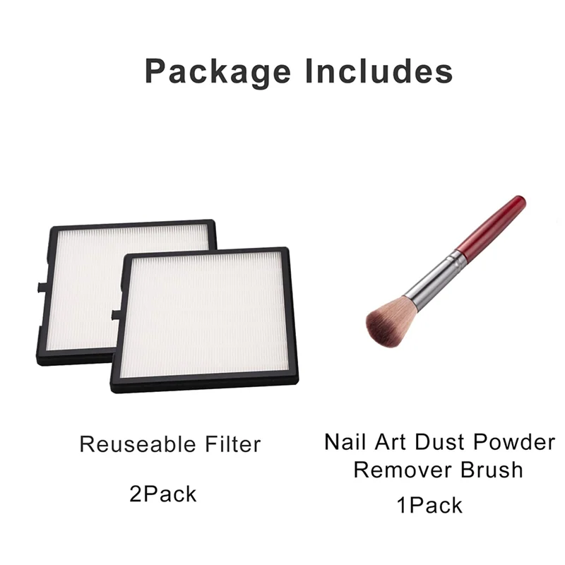 A83G-2 Pack Nail Dust Collector Filter Reusable Replacement Filter For Nail Dust Vacuum Machine For Nail Salon Nail Dust Extract