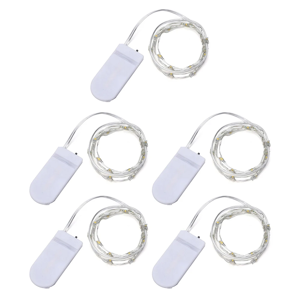 

5 Pcs LED Light String Holiday Decoration Lamp Silver Copper Wire Gift Box Colorful