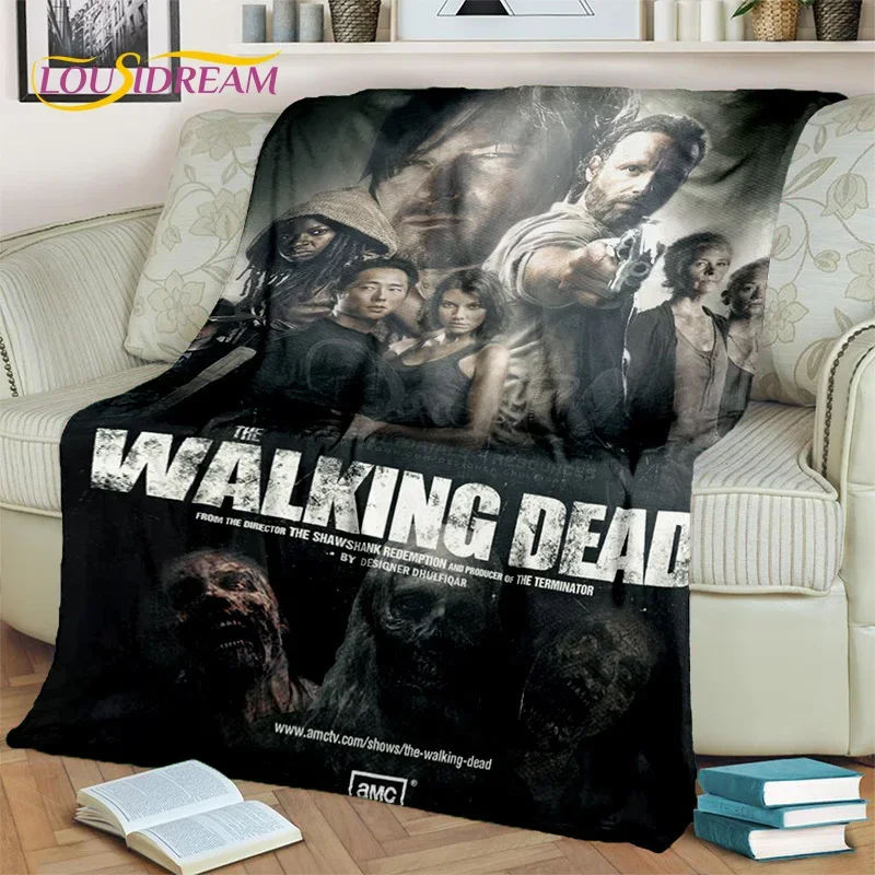 TWD المشي الميت ريك الرعب بطانية التلفزيون ، بطانية رمي لينة للمنزل غرفة نوم أريكة تتحول لسرير نزهة السفر غطاء مكتب بطانية الاطفال