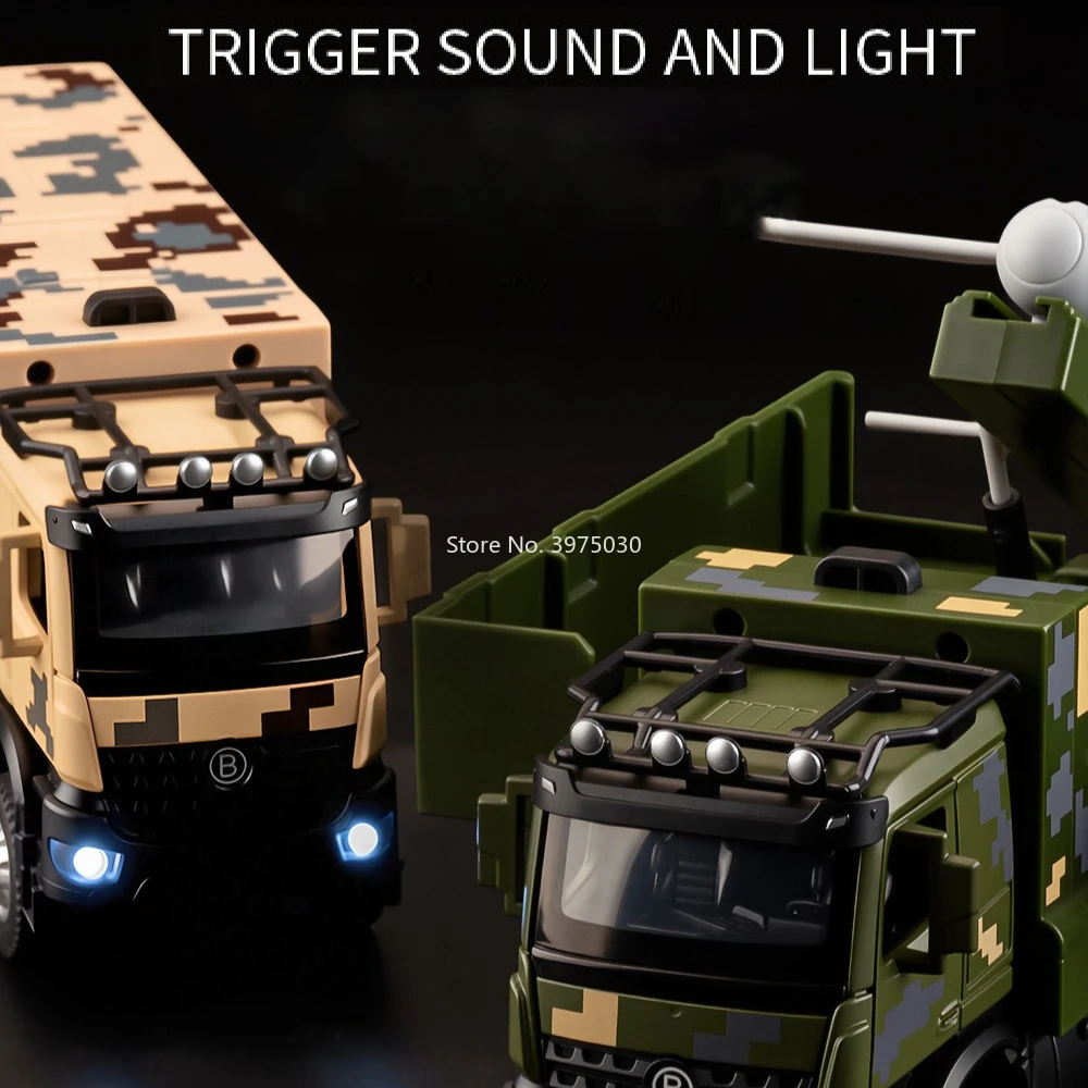 1:35 FL-10A coches de misiles militares modelos de juguetes aleación fundida con sonido ligero vehículos en miniatura modelo para niños regalos de colección