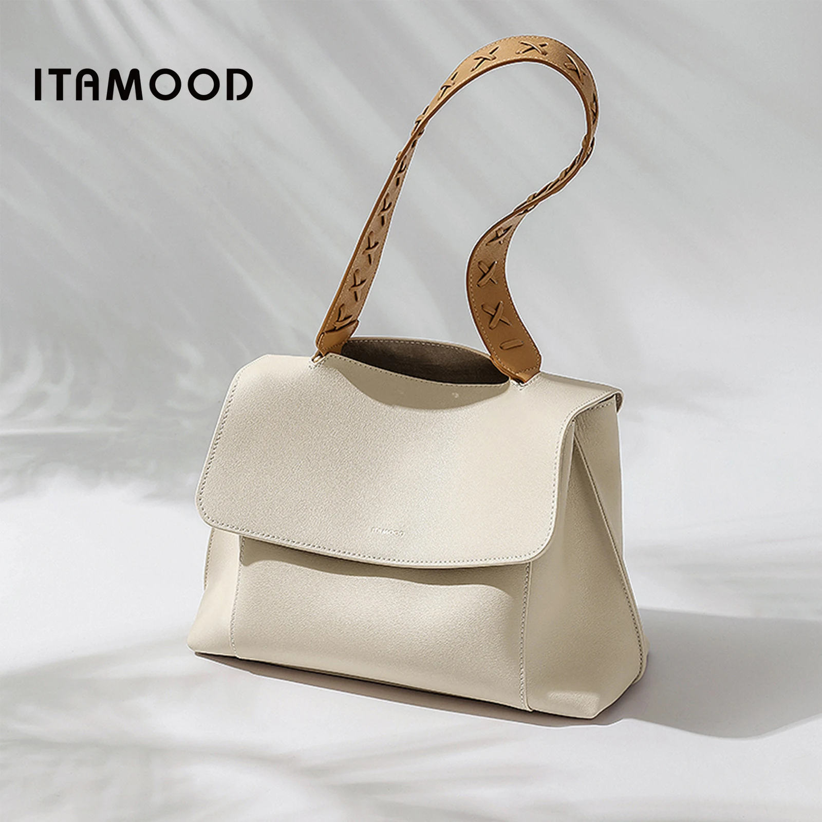 ITAMOOD Genuine Leather Shoulder Bag for Women Stylish Crossbody Bags Unique Purse Vintage Underarm Handbag Valentine's Day Gift